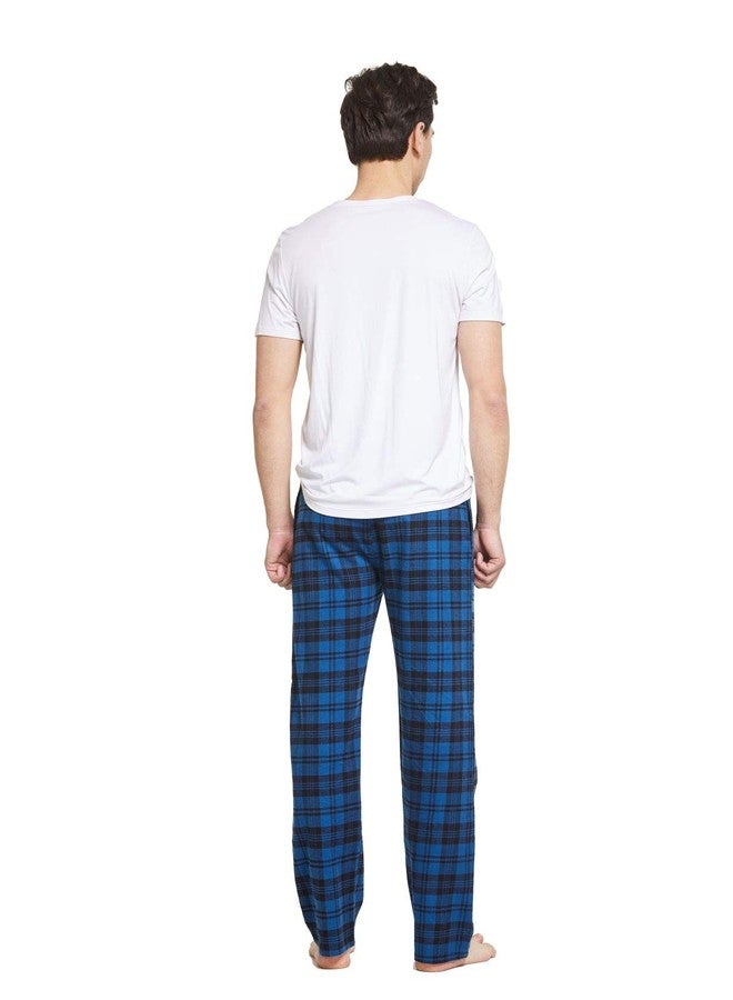 CYZ Men's 100% Cotton Super Soft Flannel Plaid Pajama Pants, Blue Plaid, Mens Size: X-Large - Image 5